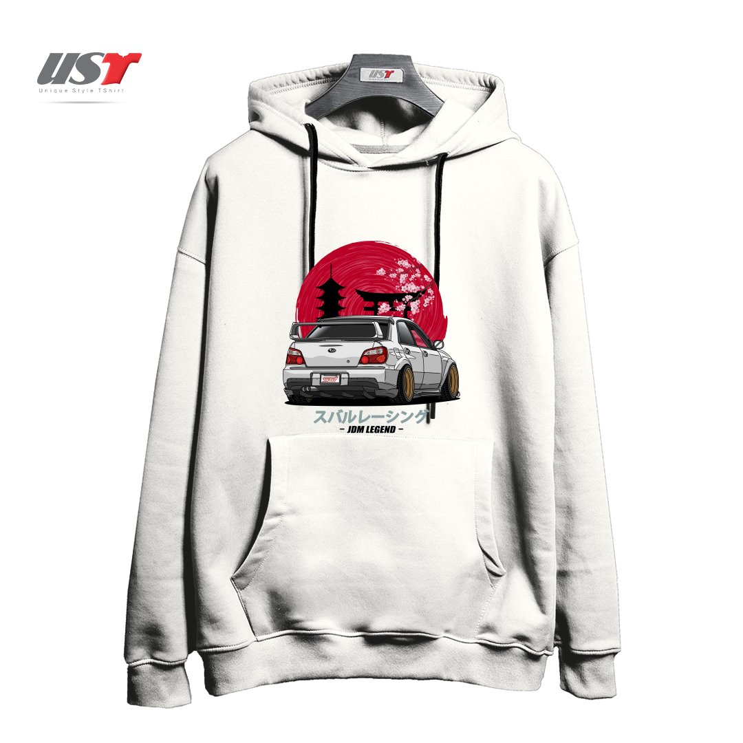 طرح SUBARU IMPREZA WRX STI هودی اورسایزرنگ سفید