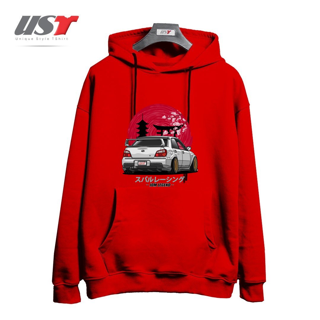 طرح SUBARU IMPREZA WRX STI هودی اورسایزرنگ قرمز