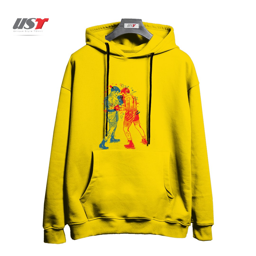 طرح ARE YOU READY TO RUMBLE هودی اورسایزرنگ زرد