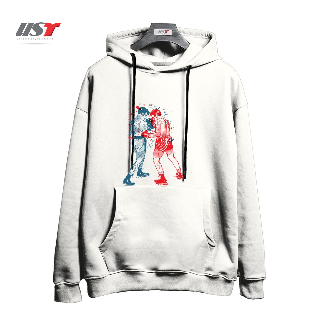 طرح ARE YOU READY TO RUMBLE هودی اورسایزرنگ سفید