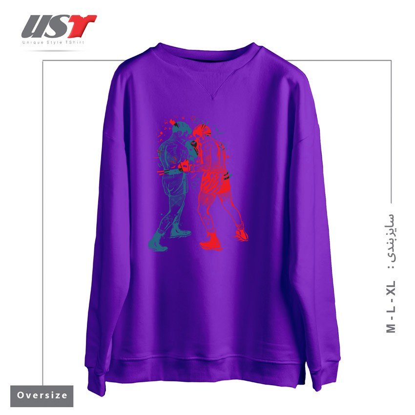 سوییشرت اورسایز طرح ARE YOU READY TO RUMBLE