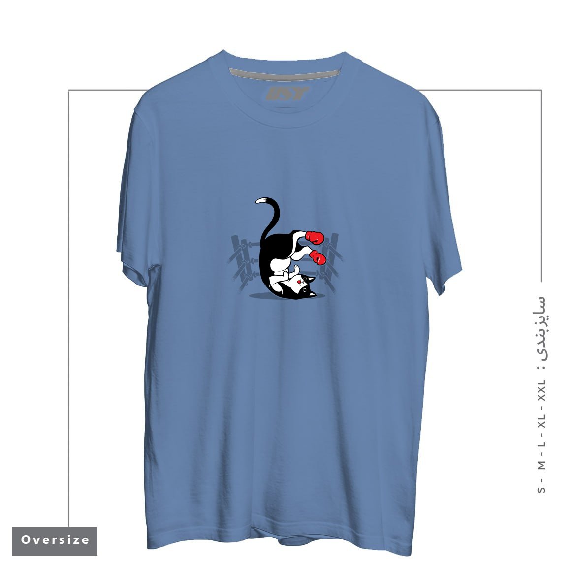 تیشرت اورسایز طرح BOXER CAT