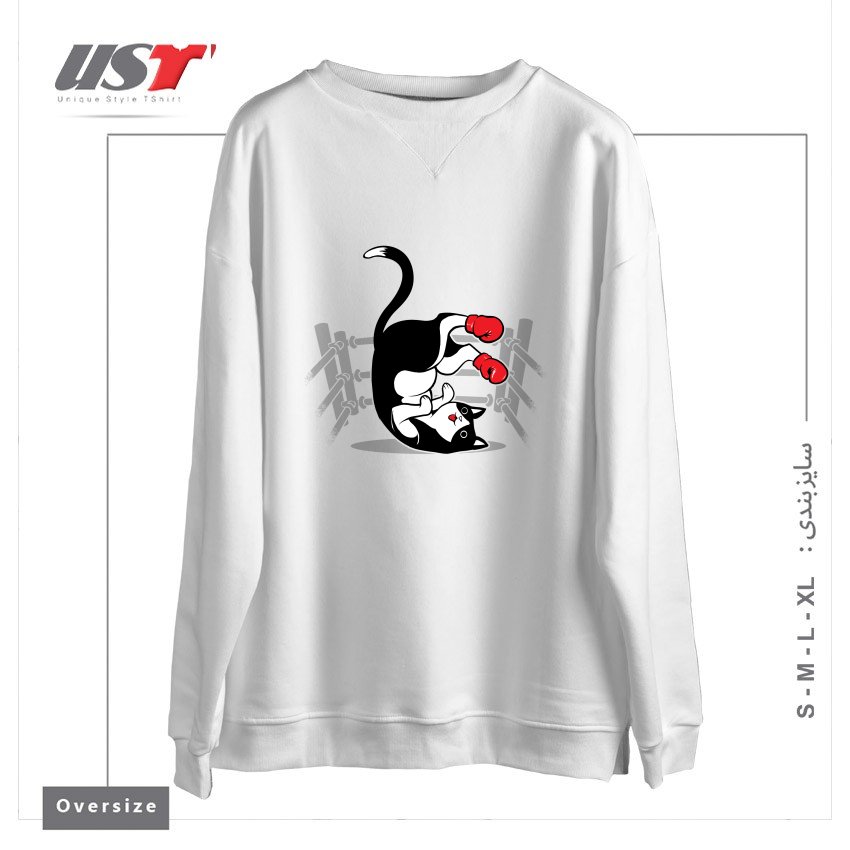 سوییشرت اورسایز طرح BOXER CAT
