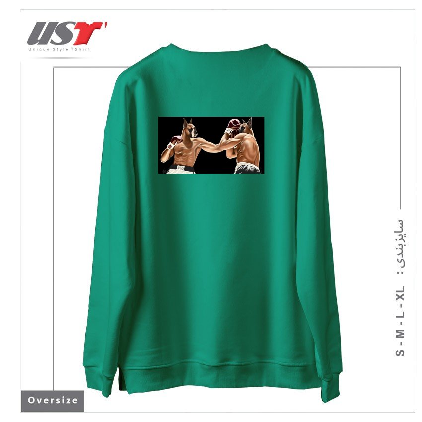 طرح BOXER سوییشرت اورسایزرنگ سبز سدری