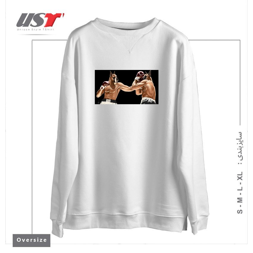 سوییشرت اورسایز طرح BOXER