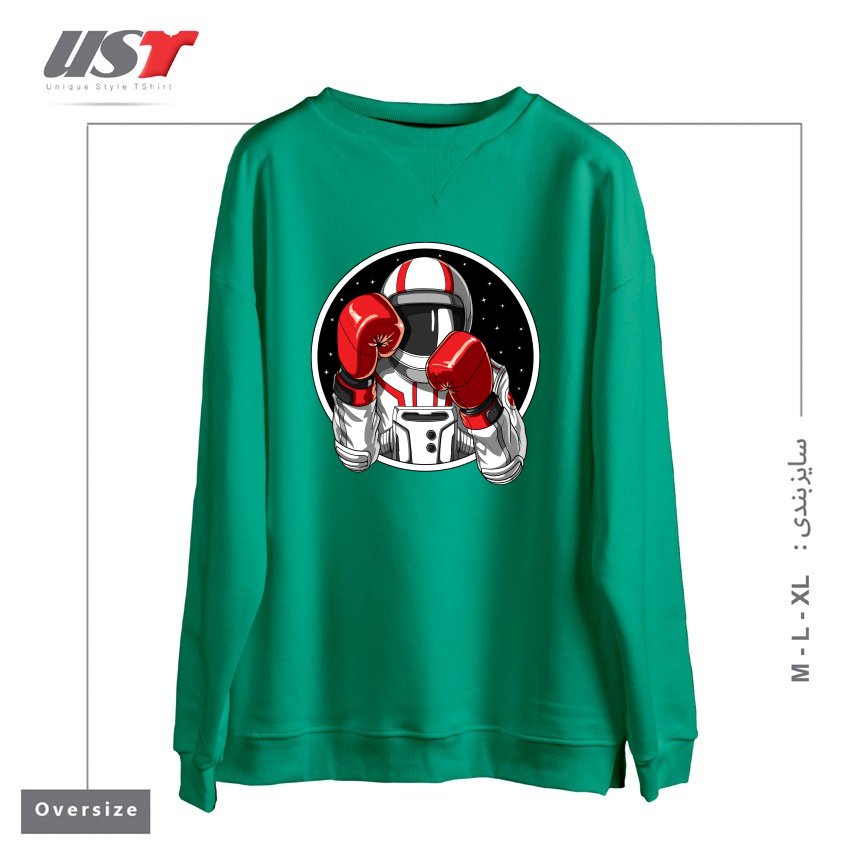 سوییشرت اورسایز طرح BOXING ASTRONAUT