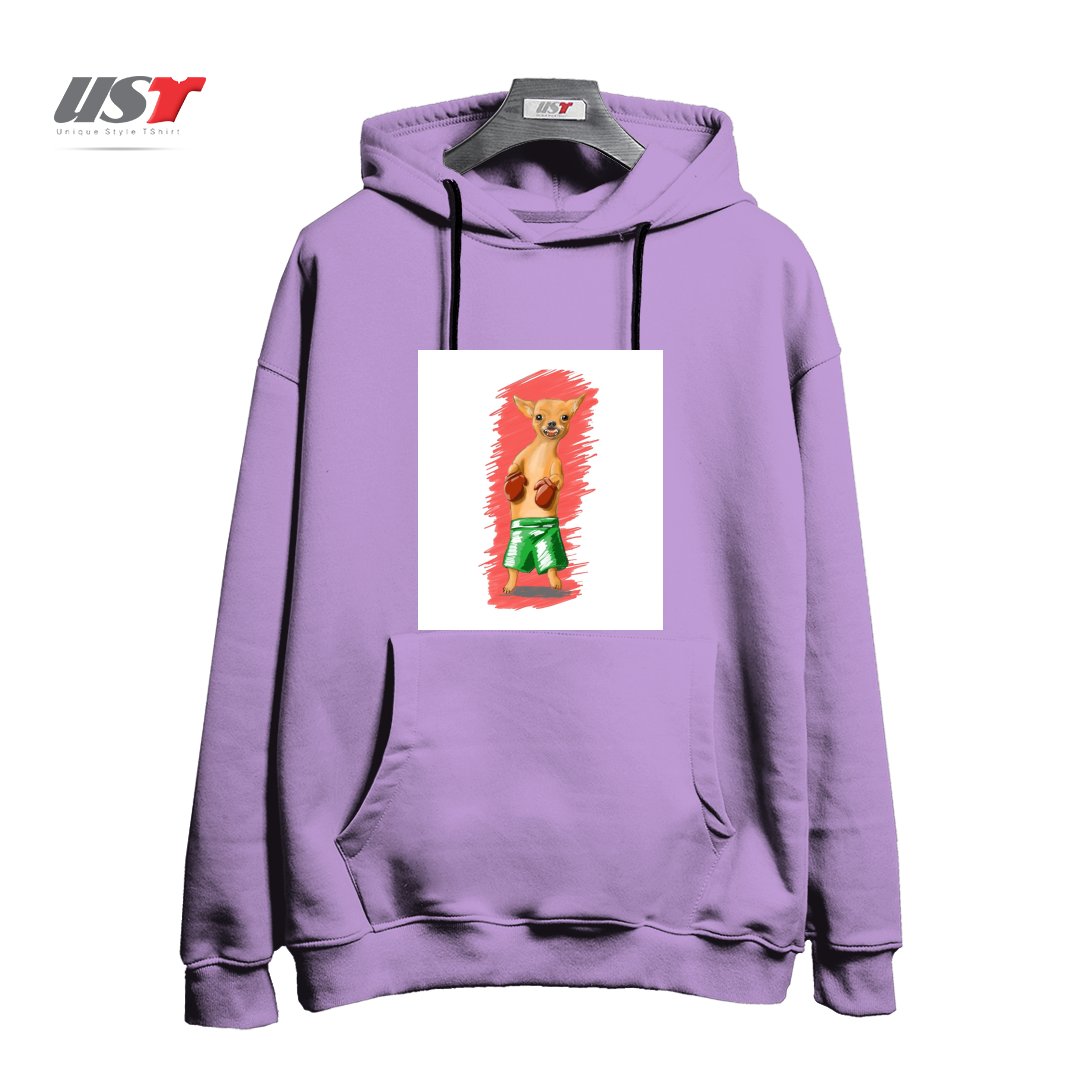 طرح BOXING CHIHUAHA هودی اورسایزرنگ یاسی