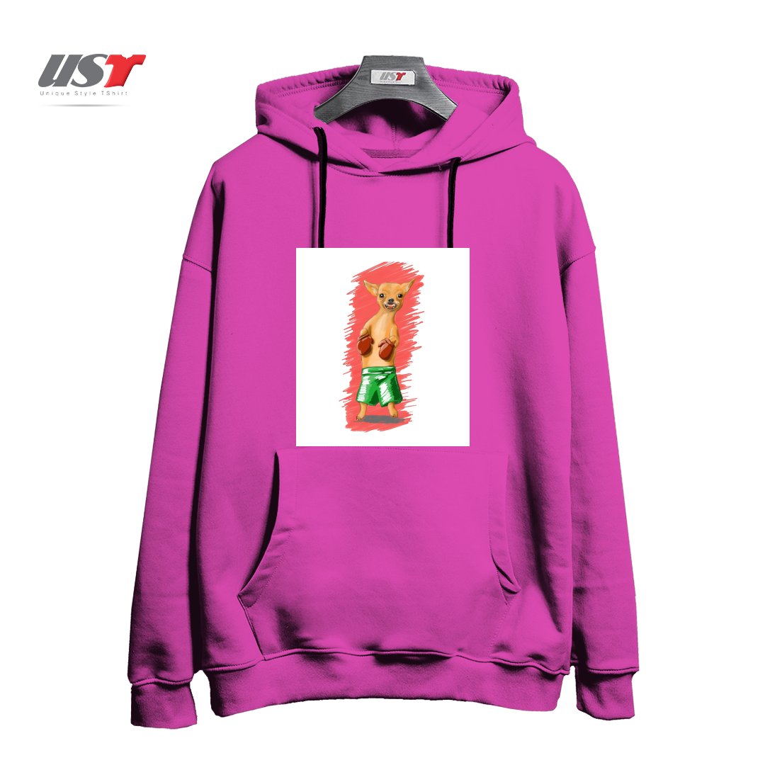 هودی اورسایز طرح BOXING CHIHUAHA