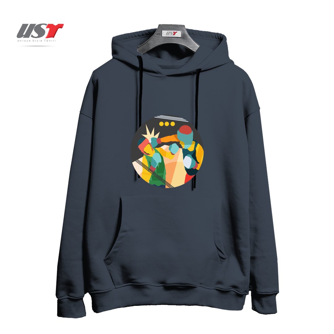 طرح BOXING هودی اورسایزرنگ دودی