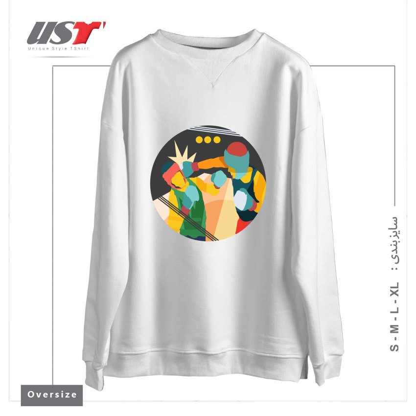 سوییشرت اورسایز طرح BOXING