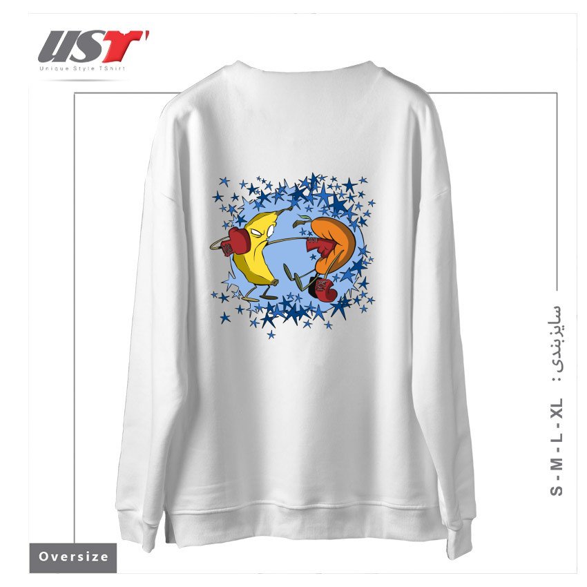 طرح FRUIT PUNCH سوییشرت اورسایزرنگ سفید