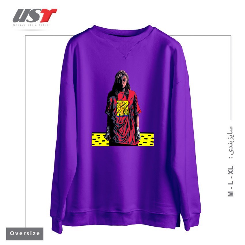 سوییشرت اورسایز طرح KEITH TREE