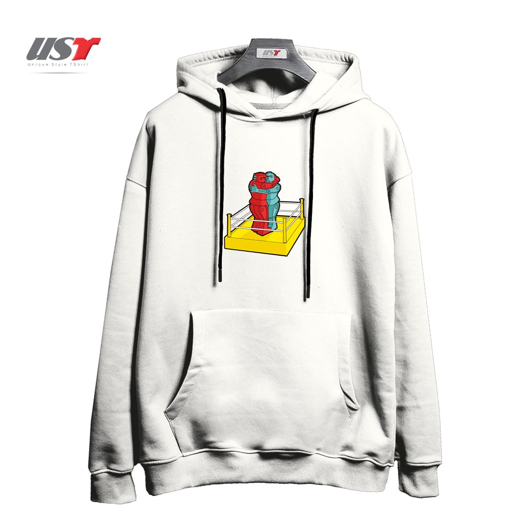 هودی اورسایز طرح MAKE LOVE NOT WAR