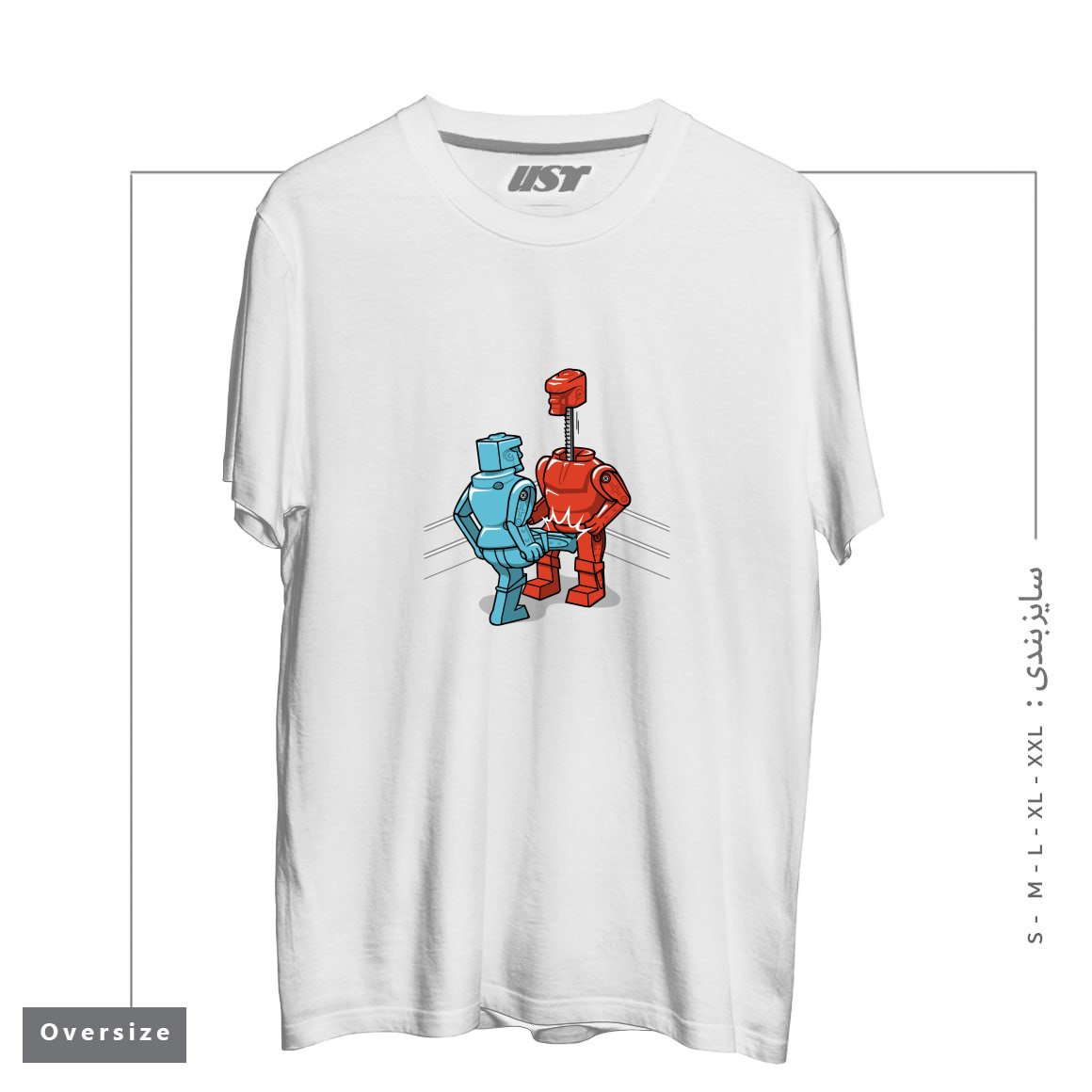 طرح MAKE LOVE NOT WAR1 تیشرت اورسایزرنگ سفید