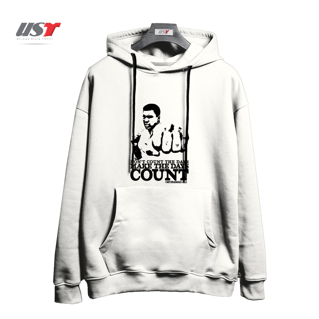 طرح MAKE THE DAY COUNT! هودی اورسایزرنگ سفید