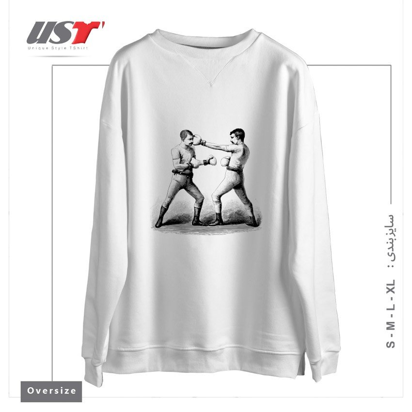 سوییشرت اورسایز طرح MEN IN MOUSTACHES