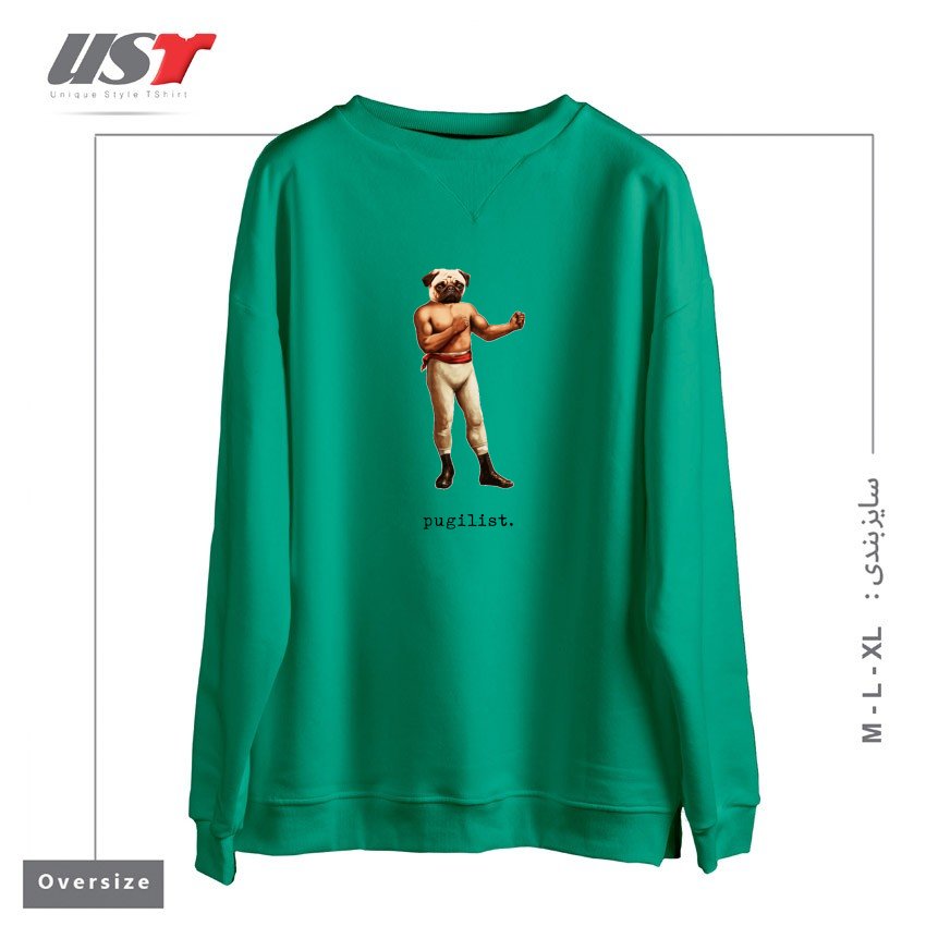 طرح PUGILIST سوییشرت اورسایزرنگ سبز سدری