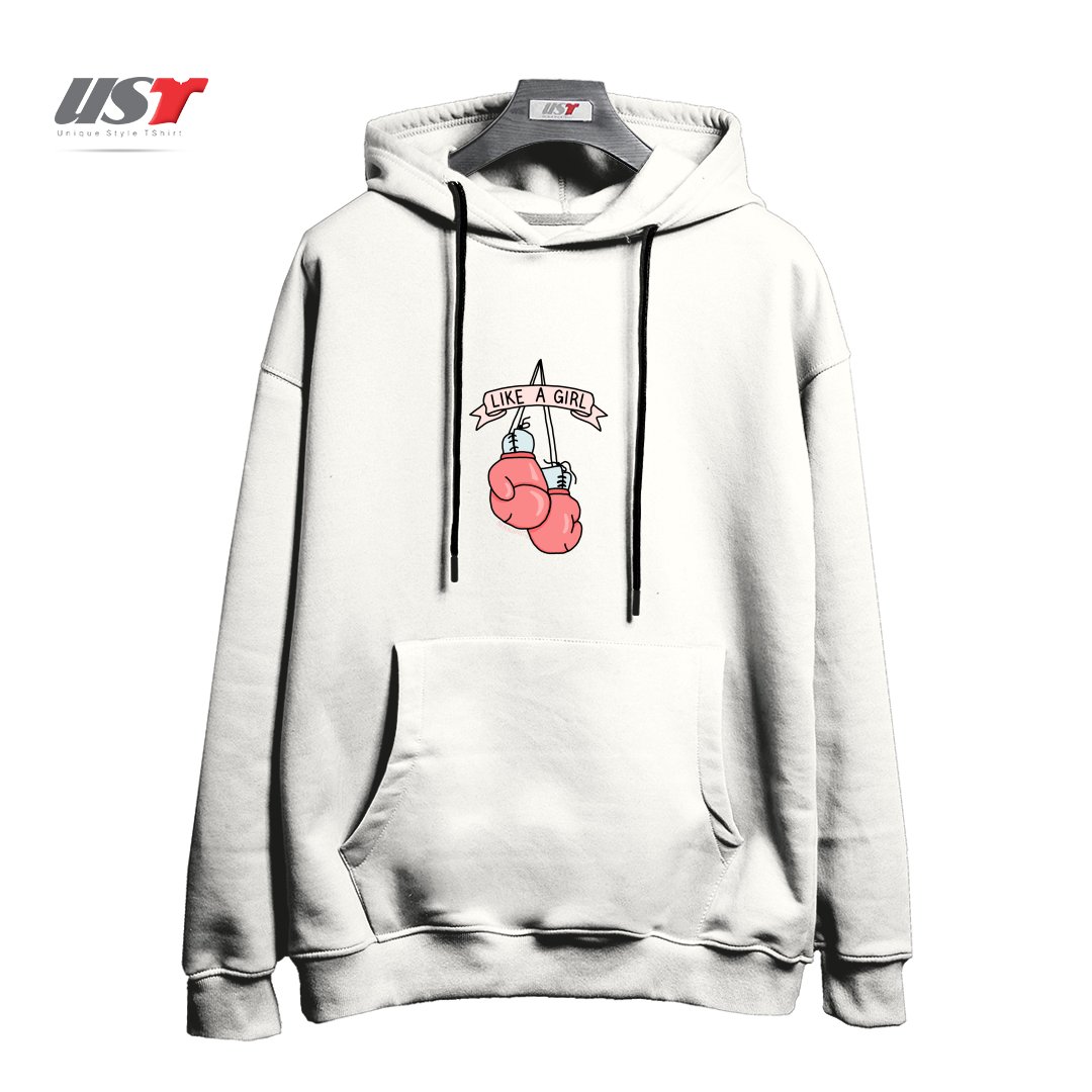 طرح PUNCH OUT THE PATRIARCHY هودی اورسایزرنگ سفید