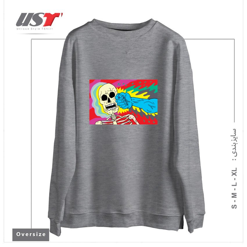 سوییشرت اورسایز طرح PUNCHING DEATH