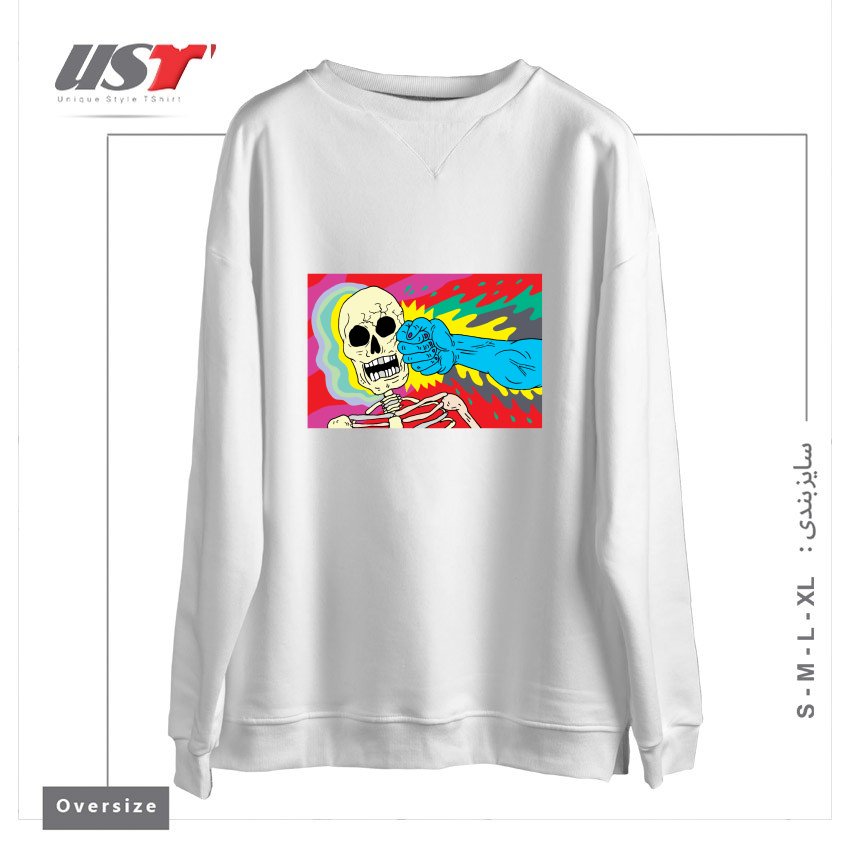 سوییشرت اورسایز طرح PUNCHING DEATH