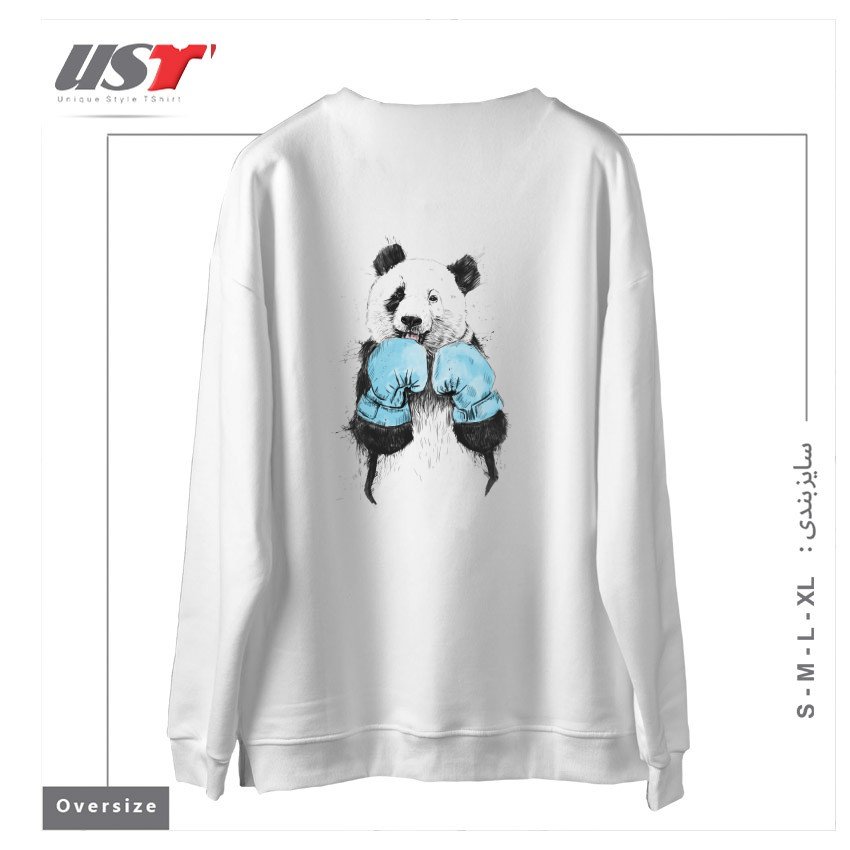 طرح THE WINNER سوییشرت اورسایزرنگ سفید