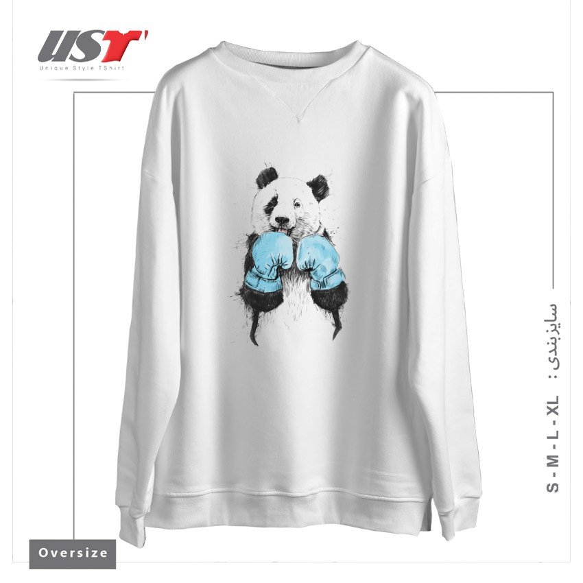 طرح THE WINNER سوییشرت اورسایزرنگ سفید