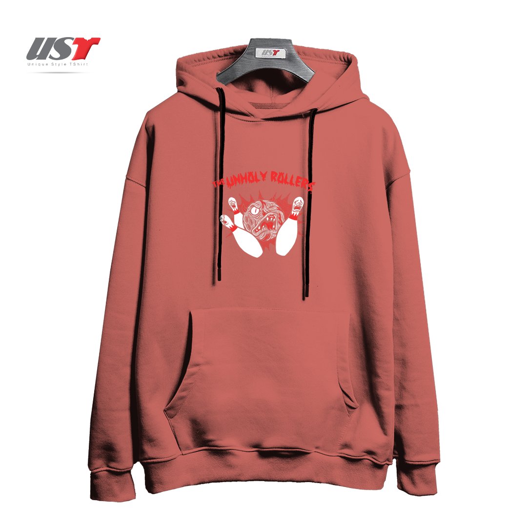 طرح THE UNHOLY ROLLERS هودی اورسایزرنگ آجری