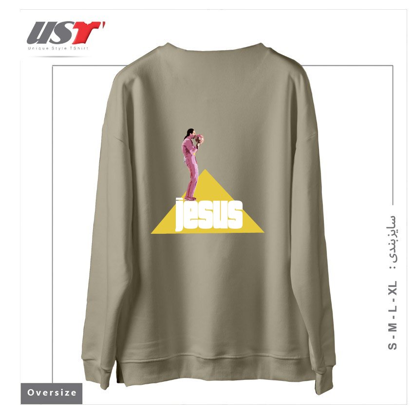 طرح THE JESUS - BIG LEBOWSKI MOVIE سوییشرت اورسایزرنگ نخودی