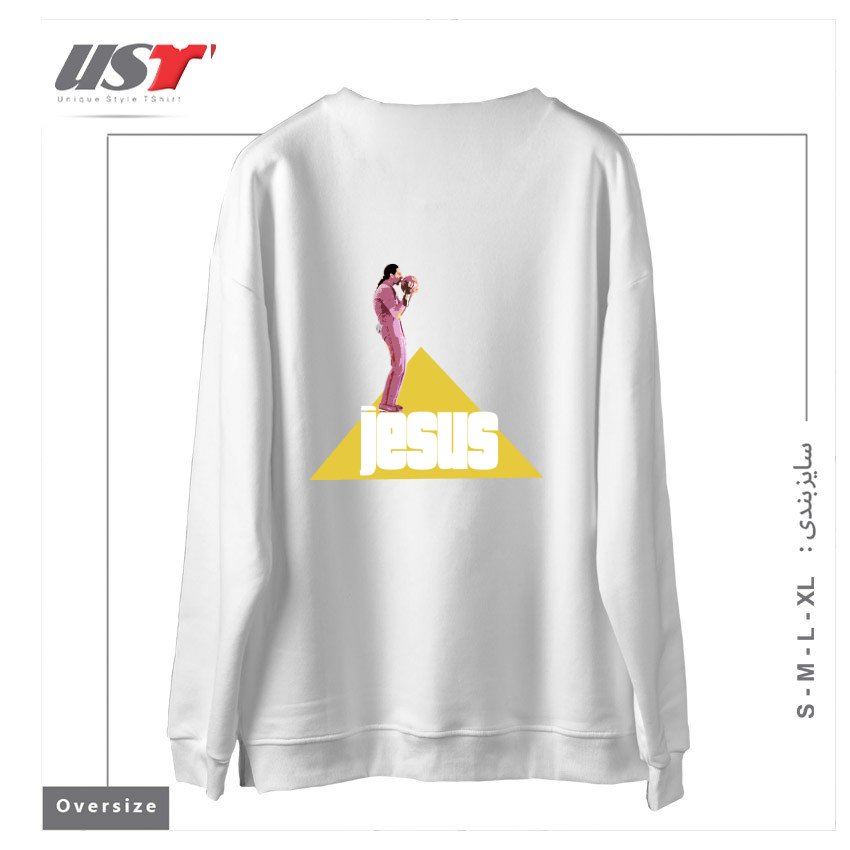 طرح THE JESUS - BIG LEBOWSKI MOVIE سوییشرت اورسایزرنگ سفید