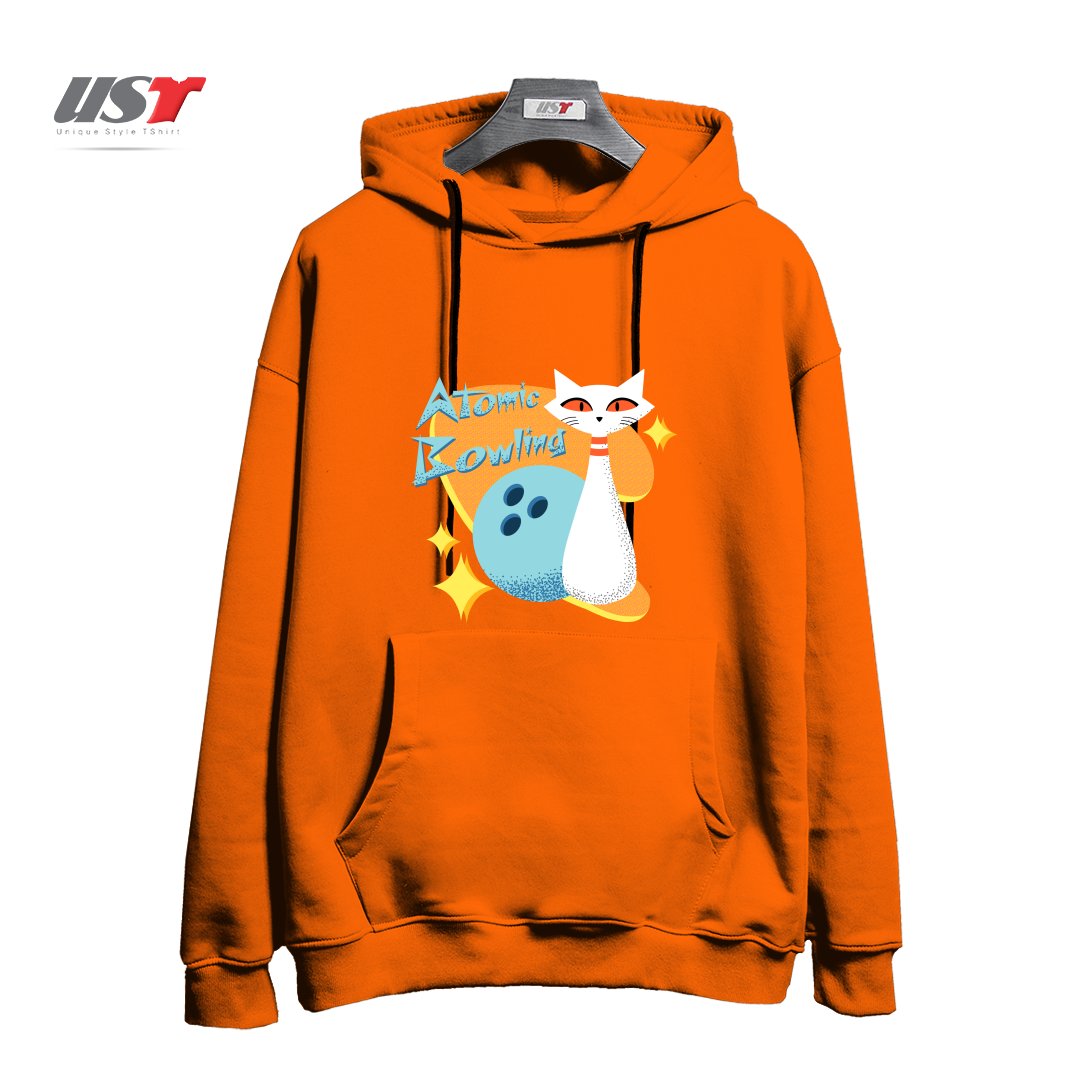هودی اورسایز طرح ATOMIC CAT IN MID-CENTURY MODERN BOWLING DESIGN