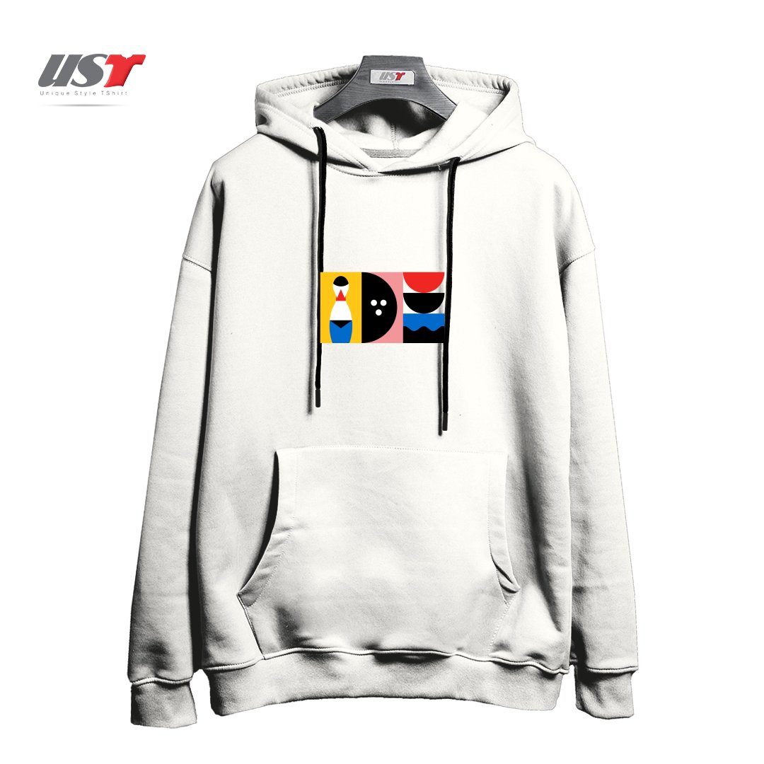 طرح BIRDLAND هودی اورسایزرنگ سفید