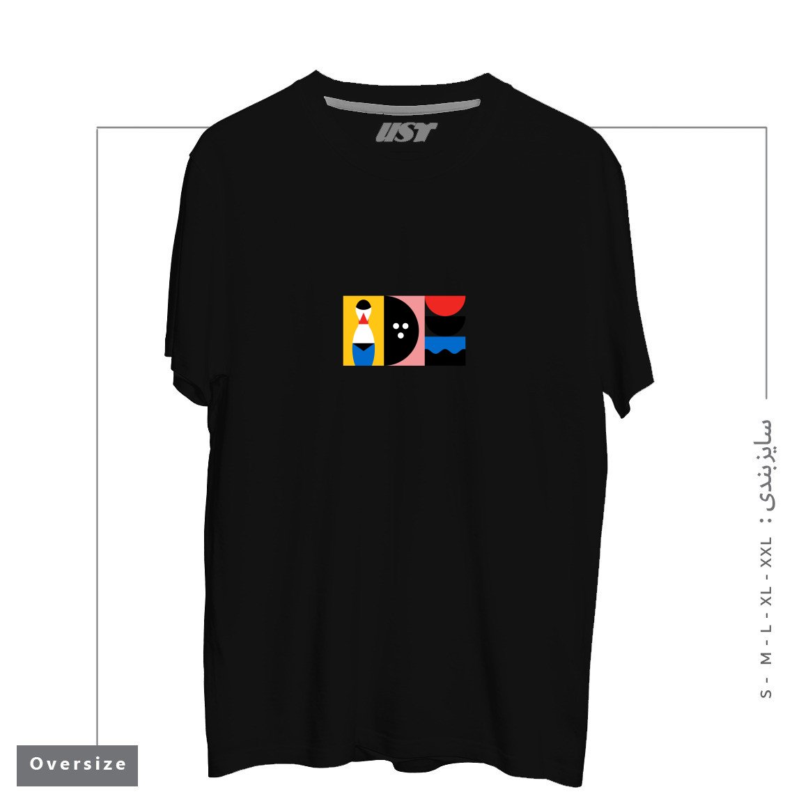 طرح BIRDLAND تیشرت اورسایزرنگ مشکی