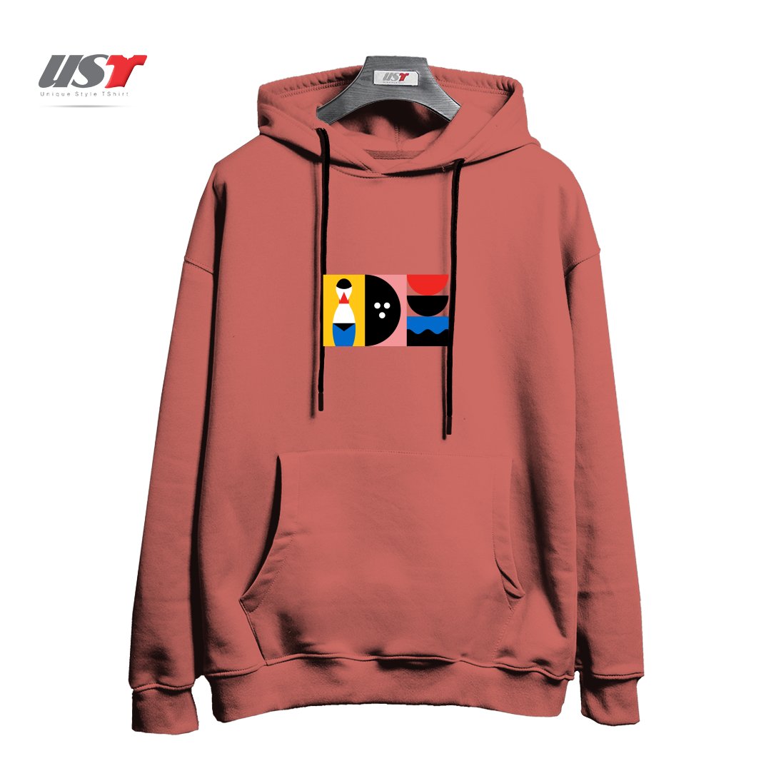 طرح BIRDLAND هودی اورسایزرنگ آجری