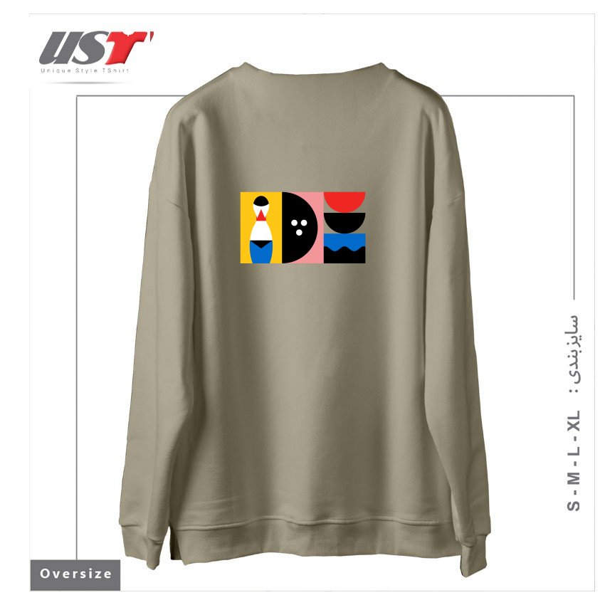 طرح BIRDLAND سوییشرت اورسایزرنگ نخودی