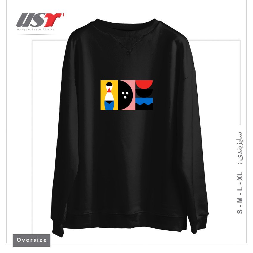 طرح BIRDLAND سوییشرت اورسایزرنگ مشکی