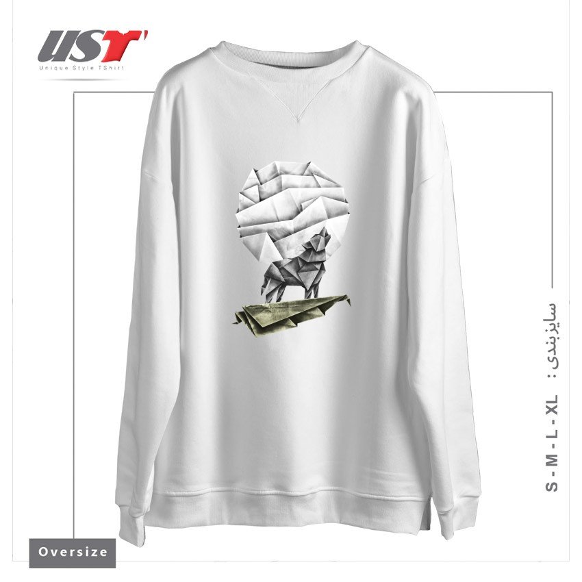 سوییشرت اورسایز طرح WOLFGAMI