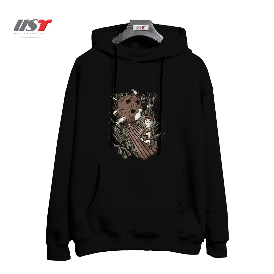 طرح PINDIANA JONES هودی اورسایزرنگ مشکی