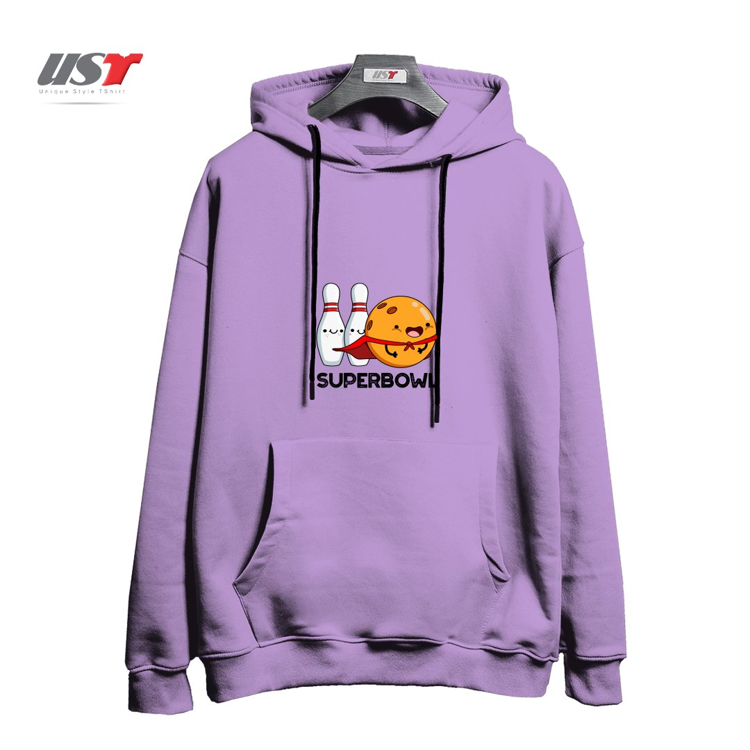 طرح SUPER BOWL CUTE SUPER HERO BOWLING PUN هودی اورسایزرنگ یاسی