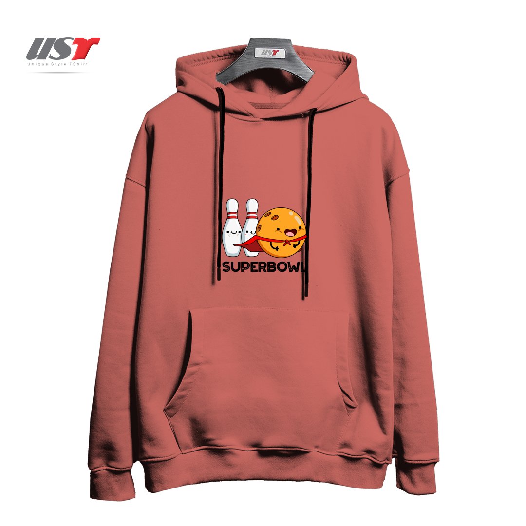 هودی اورسایز طرح SUPER BOWL CUTE SUPER HERO BOWLING PUN
