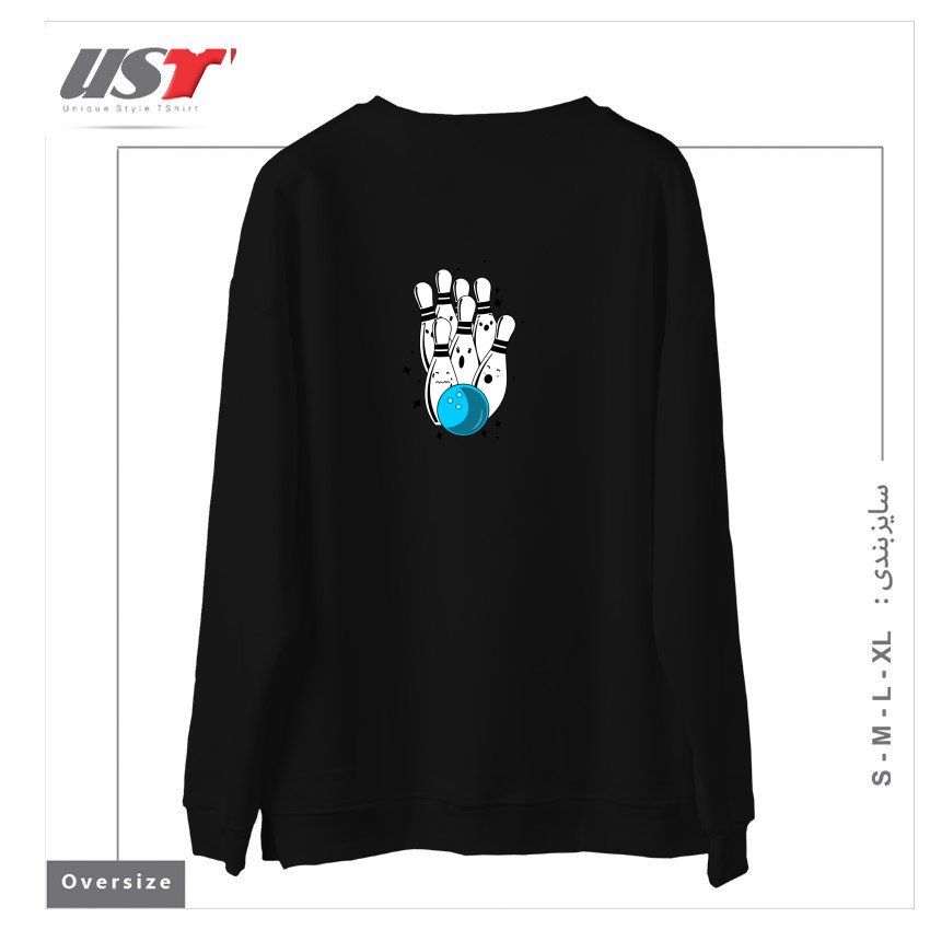 طرح STRIKE سوییشرت اورسایزرنگ مشکی