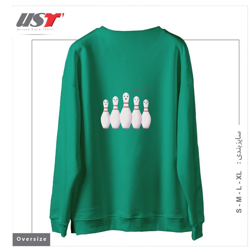 طرح SPARE ME سوییشرت اورسایزرنگ سبز سدری