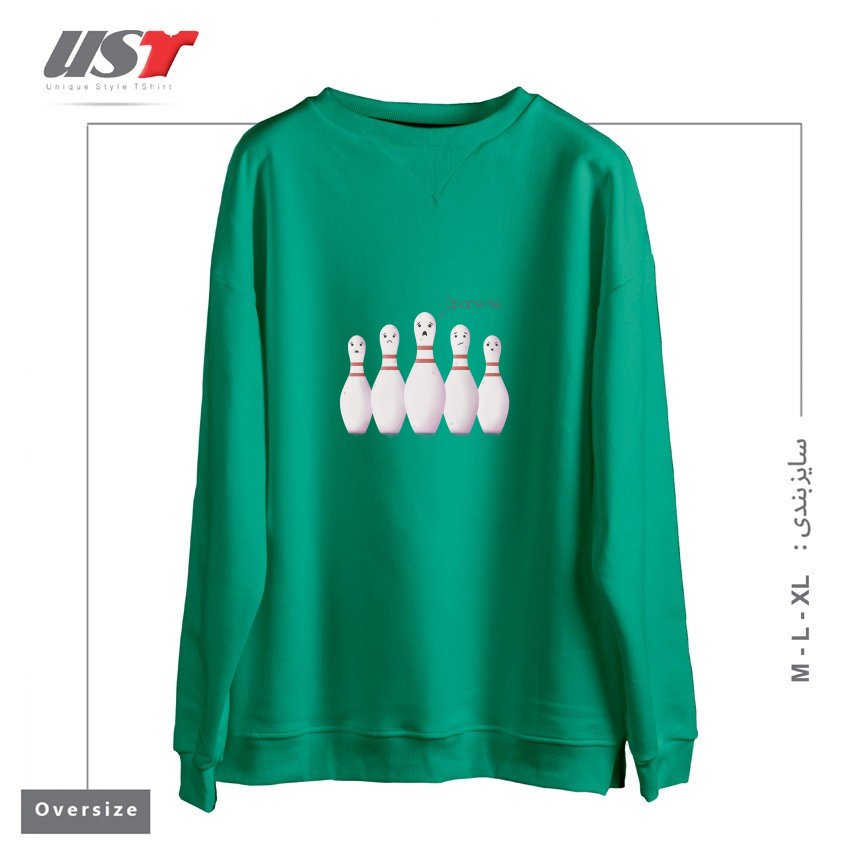 طرح SPARE ME سوییشرت اورسایزرنگ سبز سدری