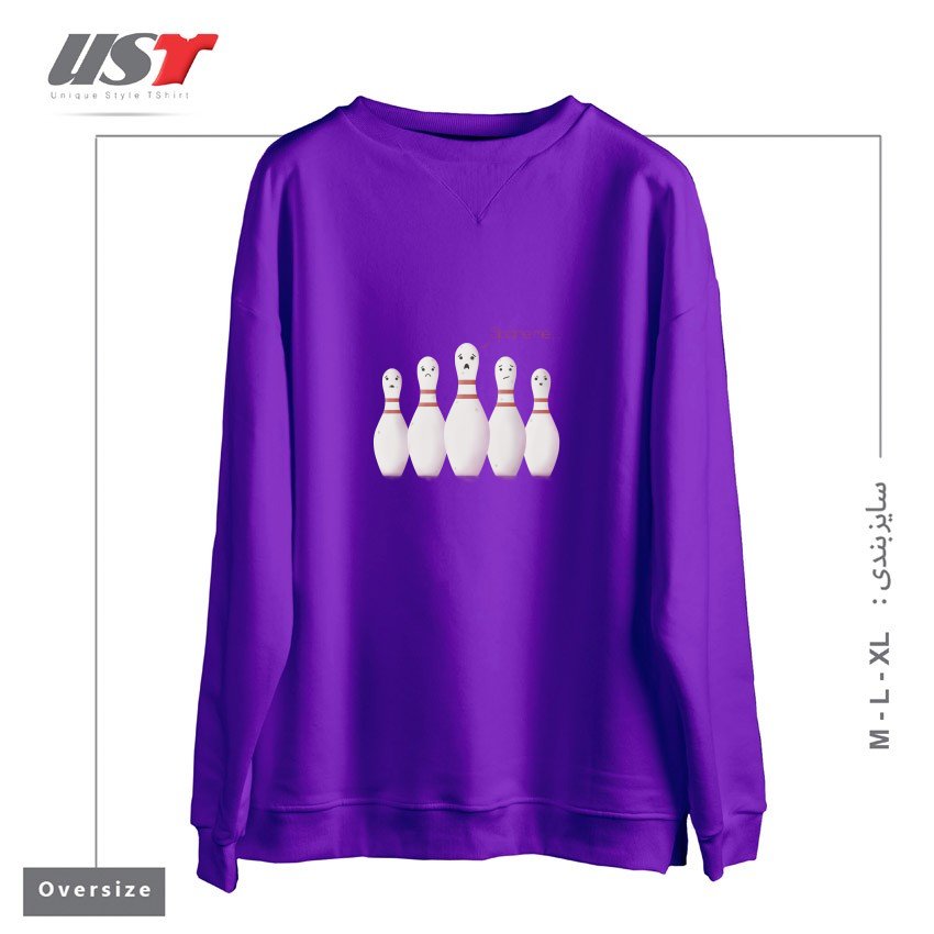 طرح SPARE ME سوییشرت اورسایزرنگ بنفش