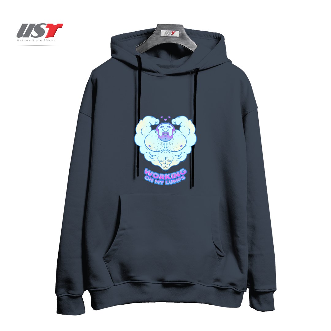 طرح WORKING ON MY LUMPS هودی اورسایزرنگ دودی