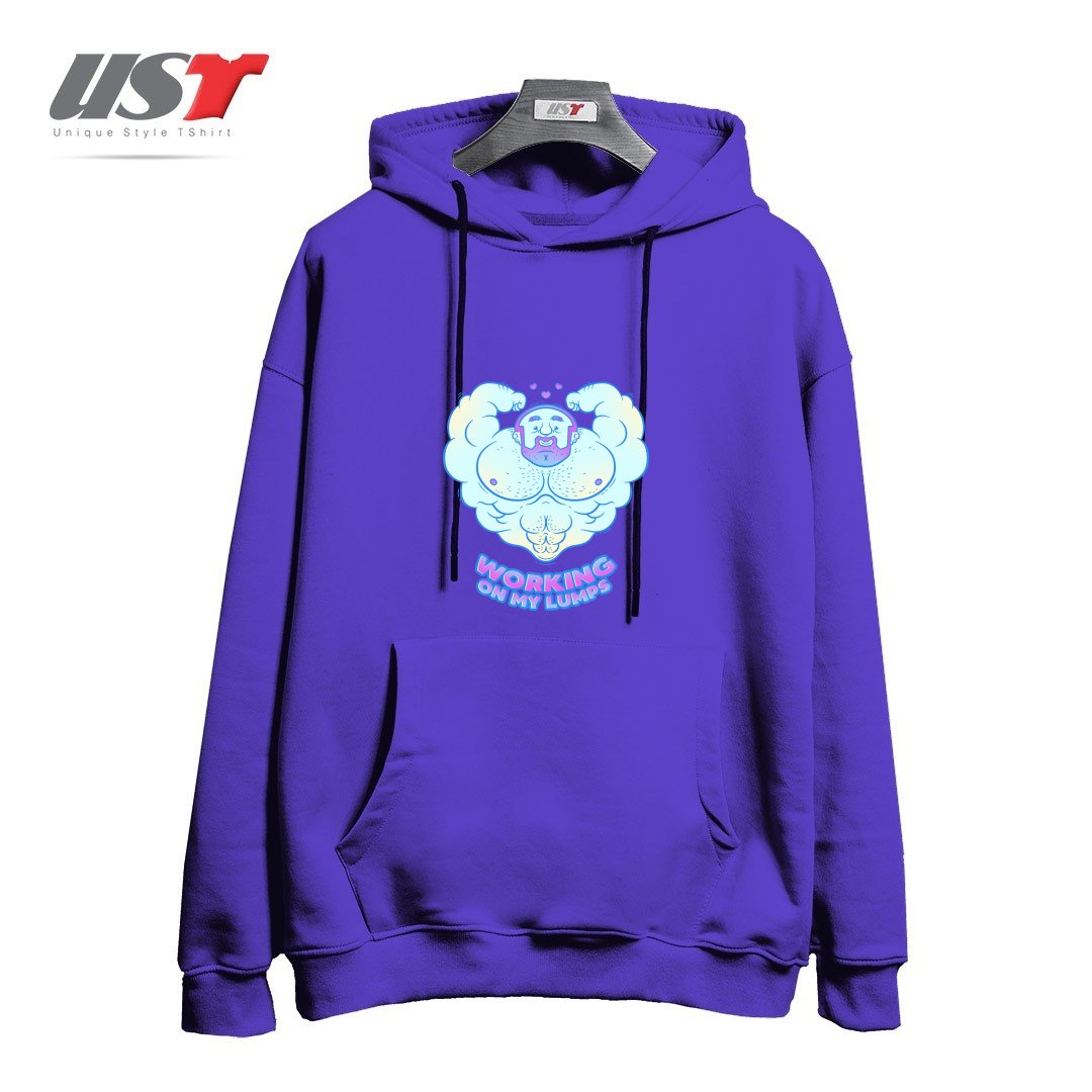 هودی اورسایز طرح WORKING ON MY LUMPS