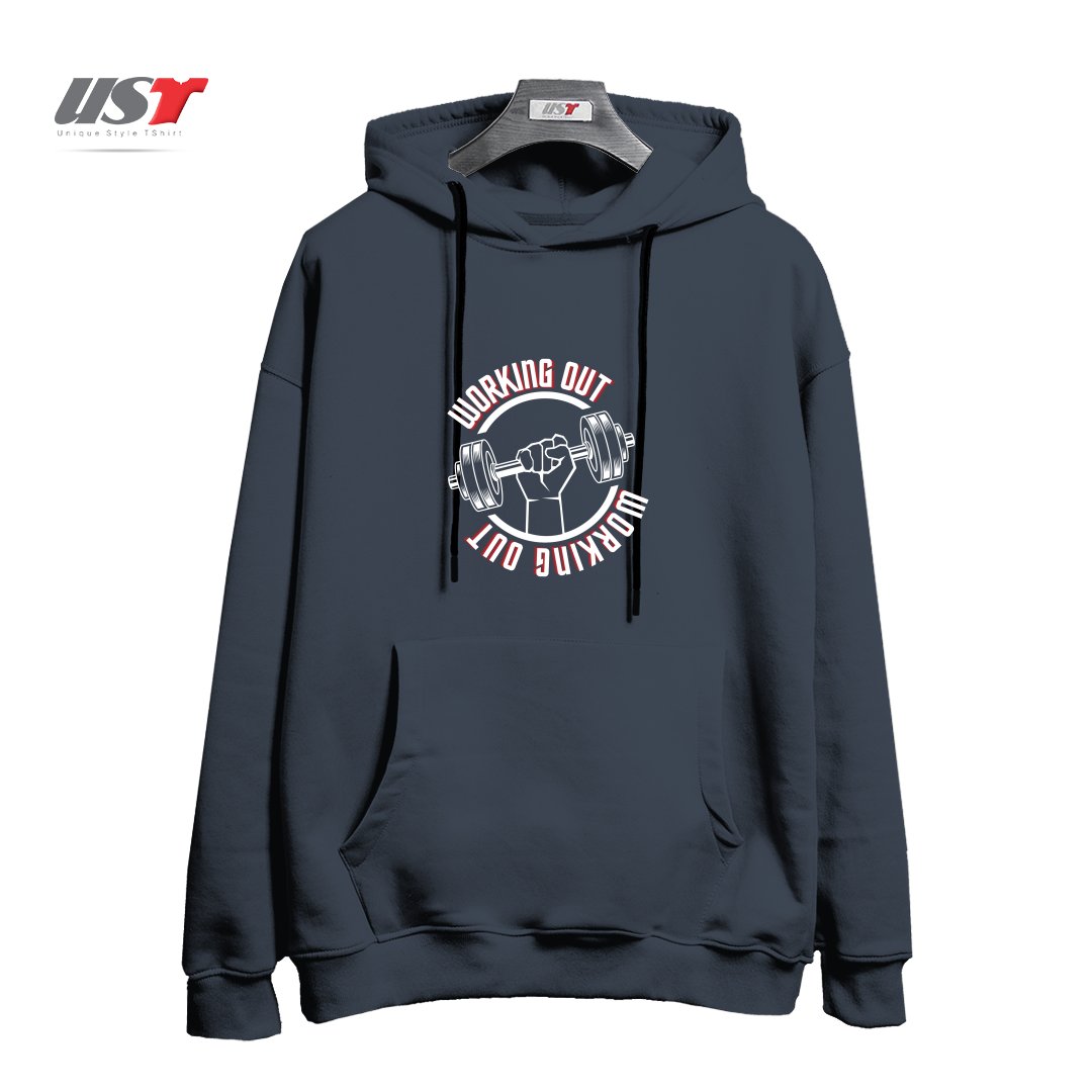 طرح WORKING OUT, GYM SYMBOL هودی اورسایزرنگ دودی