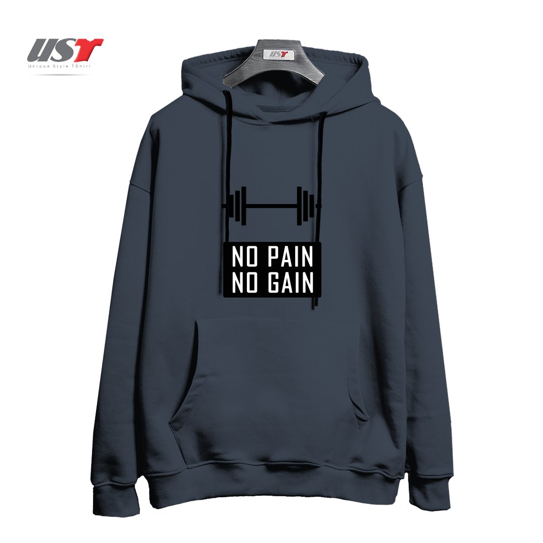هودی اورسایز طرح NO PAIN NO GAIN