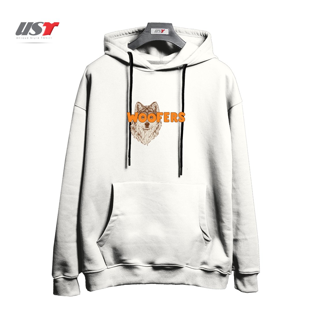 طرح WOOFERS هودی اورسایزرنگ سفید