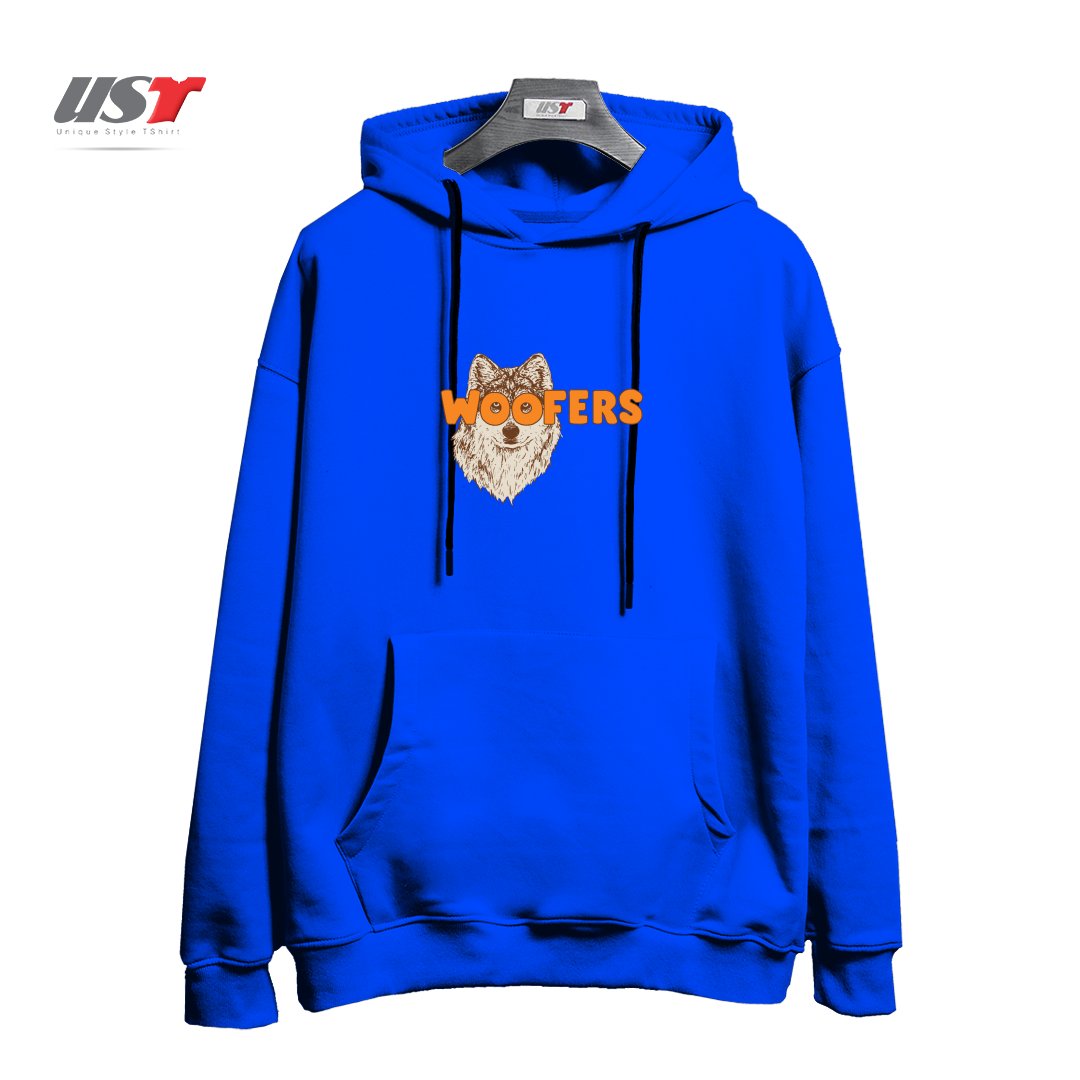 طرح WOOFERS هودی اورسایزرنگ آبی شالی