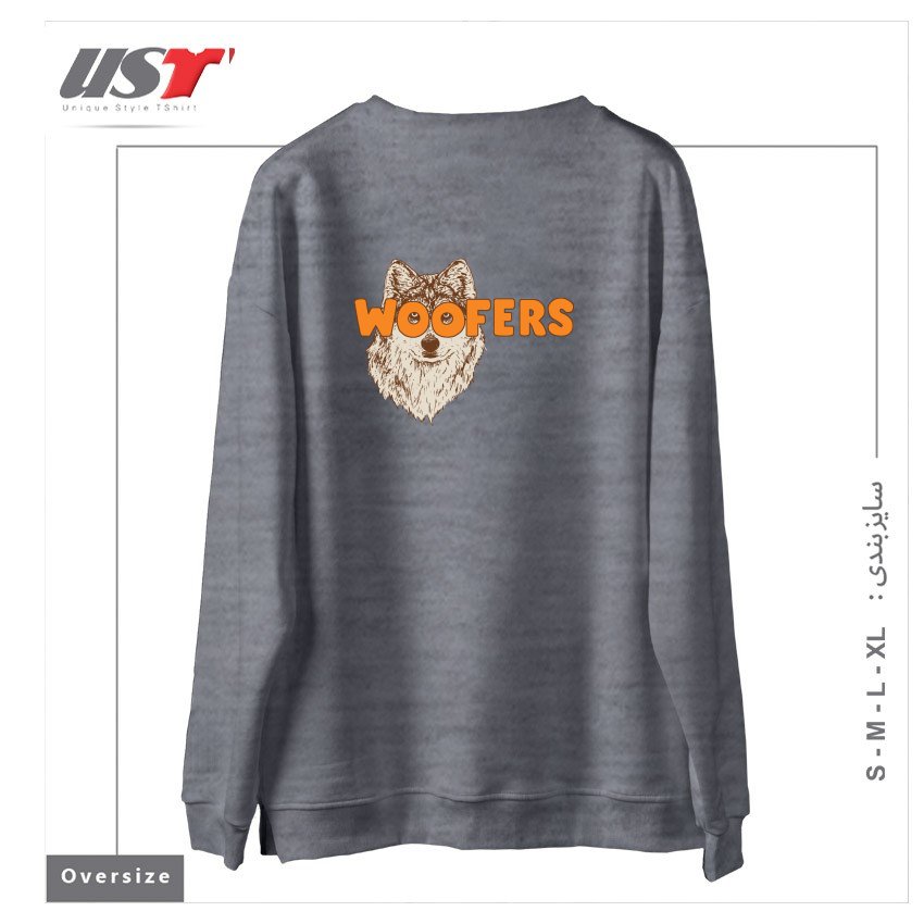 طرح WOOFERS سوییشرت اورسایزرنگ طوسی ملانژ